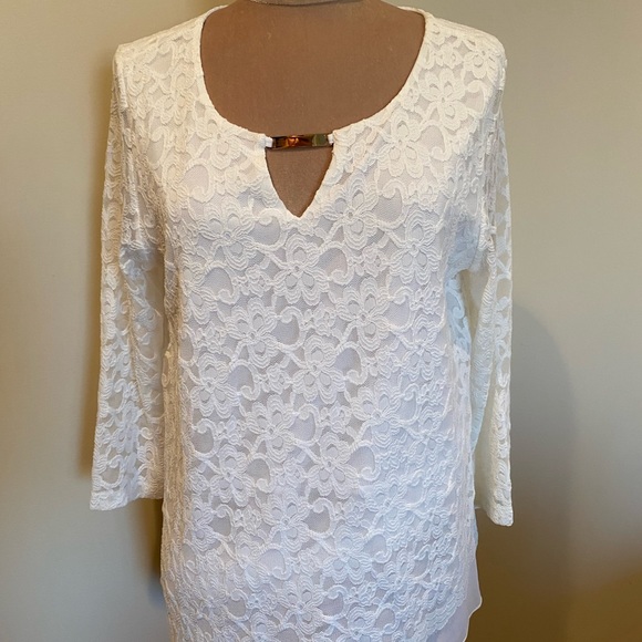 NWT White Lace Top - Picture 4 of 10